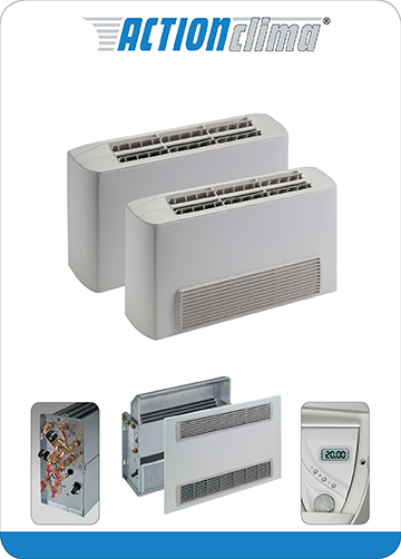 Ventilatorski konvektorji, tihe izvedbe, parapetni, z ohišjem, za vgradnjo, stropni, hlajenje in gretje, Actionclima